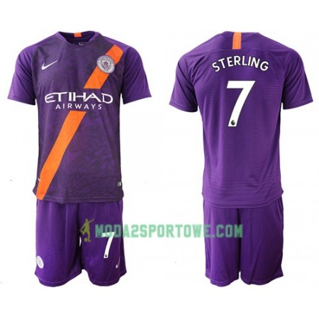 Koszulka Manchester City Sterling 7 Dziecięcy Trzeci Stroje Piłkarskie 2018/19 Krótki Rękaw